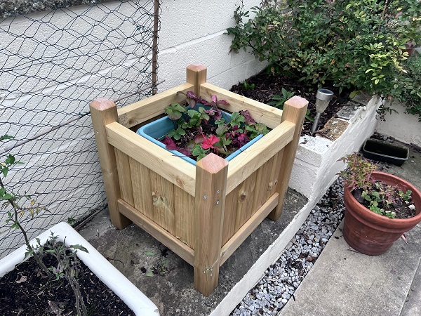 Handmade wooden planter
